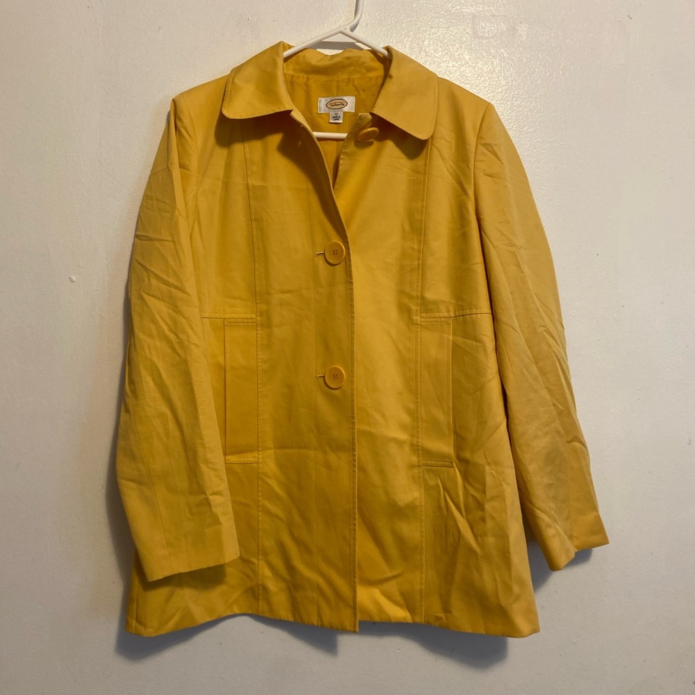 Talbots Peacoat Coat Button Up Size 12 Yellow Women's Jacket Collared Classic‎